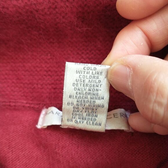 Sarah Spencer Sweater Women PXL/PM* Red Angora Rabbit Wool Blend Shawl Collar - Picture 7 of 7